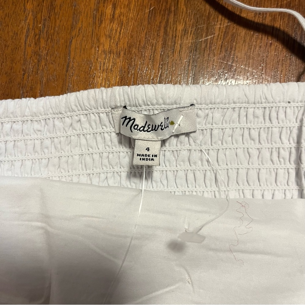 Madewell Poplin Crop Tube Top sz 4 NWT, Preppy, Summer - Picture 7 of 8
